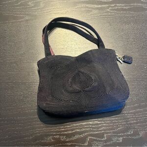 Vintage Blue/Black Cord Purse